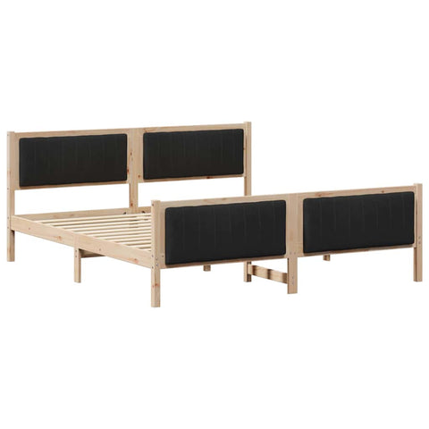 vidaXL Bed frame Brown and black 180 x 200 cm Solid pine wood