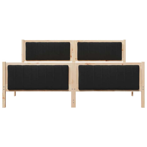vidaXL Bed frame Brown and black 180 x 200 cm Solid pine wood