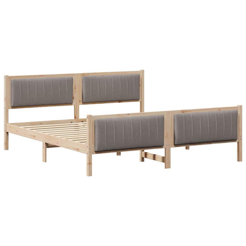 vidaXL Bed frame Brown and taupe 180 x 200 cm Solid pine wood