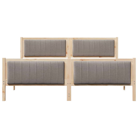 vidaXL Bed frame Brown and taupe 180 x 200 cm Solid pine wood