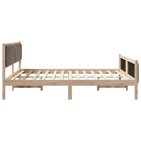 vidaXL Bed frame Brown and taupe 180 x 200 cm Solid pine wood