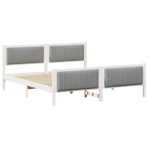 vidaXL Bed frame White and light grey 180 x 200 cm Solid pine wood