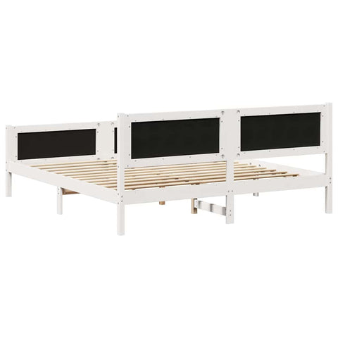 vidaXL Bed frame White and light grey 180 x 200 cm Solid pine wood