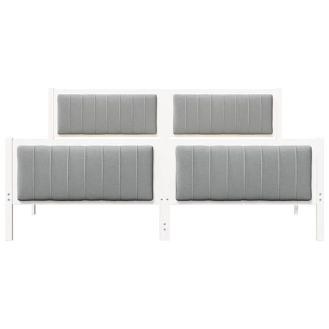 vidaXL Bed frame White and light grey 180 x 200 cm Solid pine wood