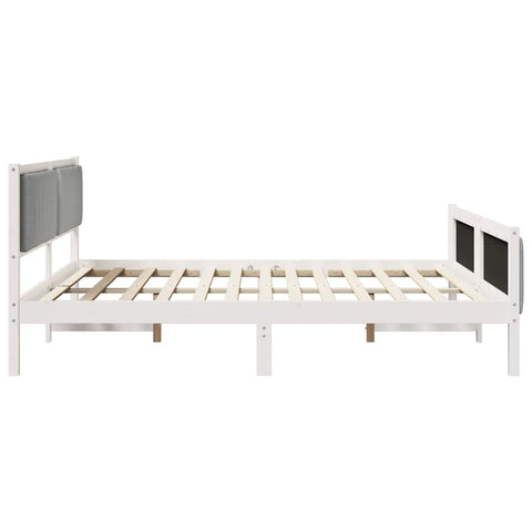 vidaXL Bed frame White and light grey 180 x 200 cm Solid pine wood