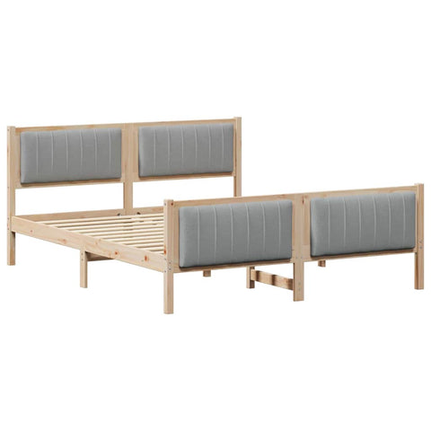 vidaXL Bed frame Brown and light grey 160 x 200 cm Solid pine wood
