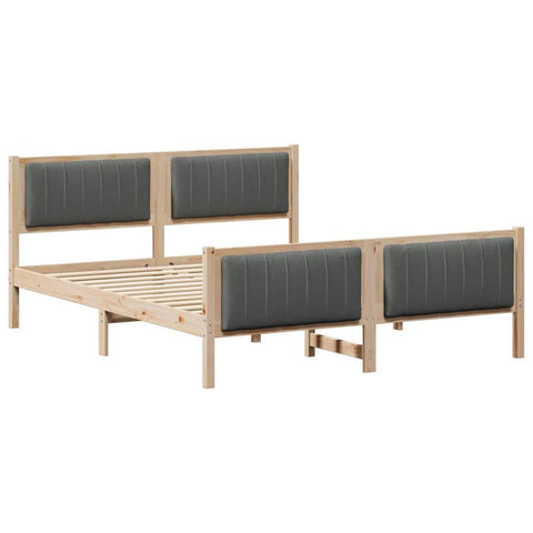 vidaXL Bed frame Brown and dark grey 160 x 200 cm Solid pine wood