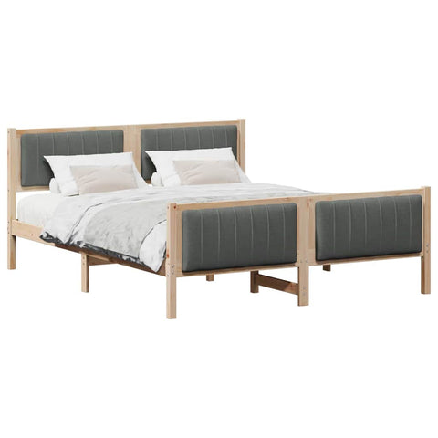 vidaXL Bed frame Brown and dark grey 160 x 200 cm Solid pine wood