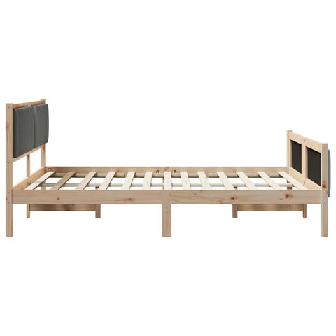 vidaXL Bed frame Brown and dark grey 160 x 200 cm Solid pine wood