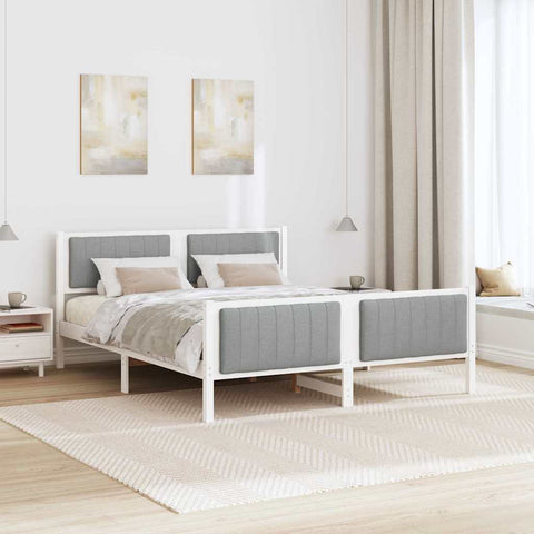 vidaXL Bed frame White and light grey 160 x 200 cm Solid pine wood