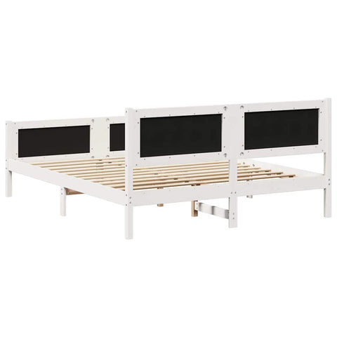 vidaXL Bed frame White and light grey 160 x 200 cm Solid pine wood