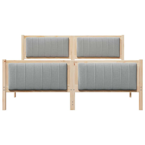 vidaXL Bed frame Brown and light grey 150 x 200 cm Solid pine wood