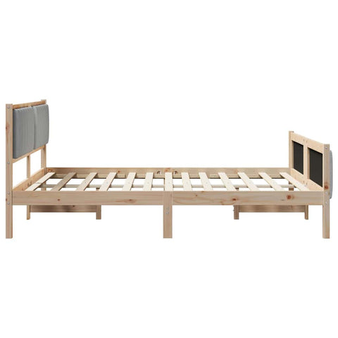 vidaXL Bed frame Brown and light grey 150 x 200 cm Solid pine wood