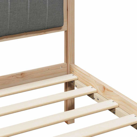vidaXL Bed frame Brown and dark grey 150 x 200 cm Solid pine wood
