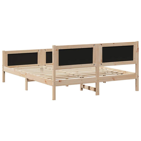 vidaXL Bed frame Brown and dark grey 150 x 200 cm Solid pine wood