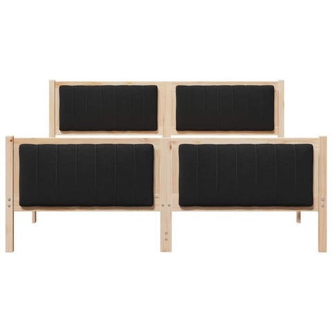 vidaXL Bed frame Brown and black 150 x 200 cm Solid pine wood