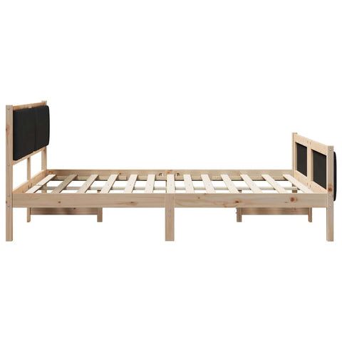 vidaXL Bed frame Brown and black 150 x 200 cm Solid pine wood