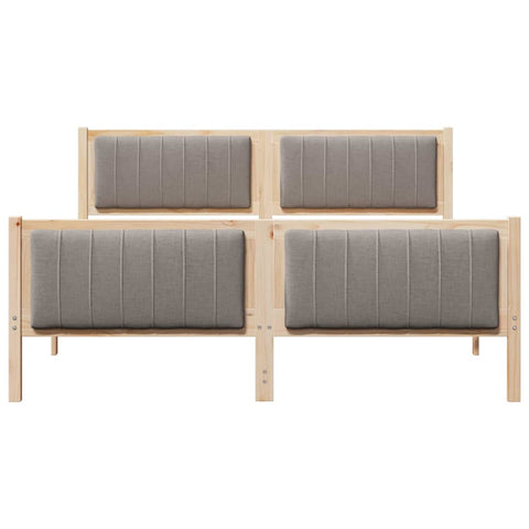 vidaXL Bed frame Brown and taupe 150 x 200 cm Solid pine wood