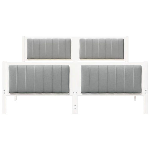 vidaXL Bed frame White and light grey 150 x 200 cm Solid pine wood