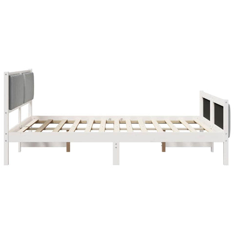 vidaXL Bed frame White and light grey 150 x 200 cm Solid pine wood