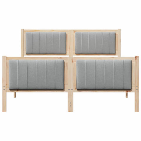 vidaXL Bed frame Brown and light grey 140 x 200 cm Solid pine wood