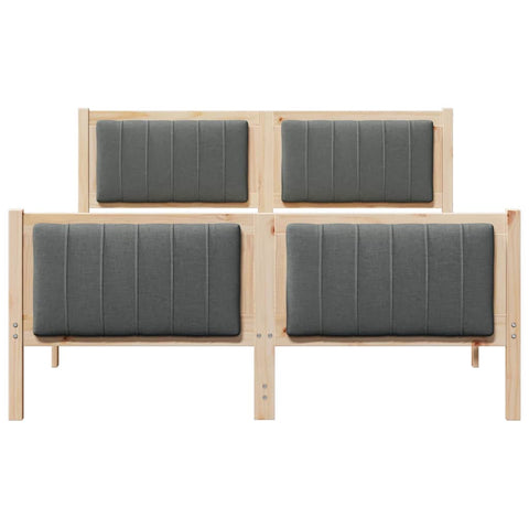 vidaXL Bed frame Brown and dark grey 140 x 200 cm Solid pine wood
