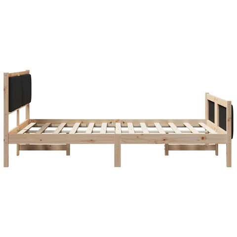vidaXL Bed frame Brown and black 140 x 200 cm Solid pine wood
