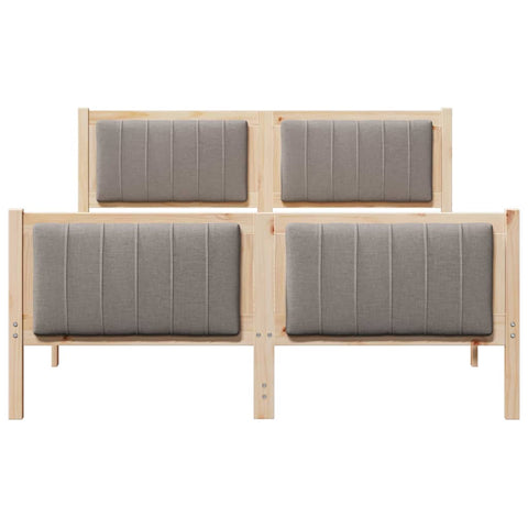 vidaXL Bed frame Brown and taupe 140 x 200 cm Solid pine wood