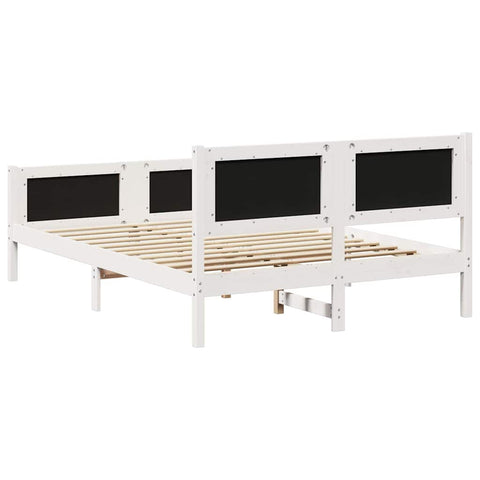 vidaXL Bed frame White and light grey 140 x 190 cm Solid pine wood