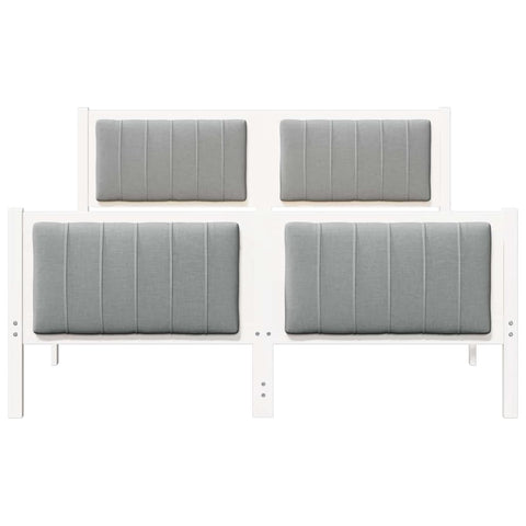 vidaXL Bed frame White and light grey 140 x 190 cm Solid pine wood