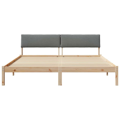 vidaXL Bed frame Brown and dark grey 200 x 200 cm Solid pine wood