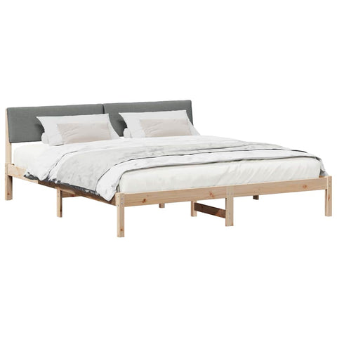 vidaXL Bed frame Brown and dark grey 200 x 200 cm Solid pine wood
