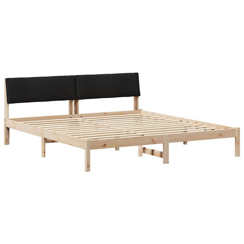 vidaXL Bed frame Brown and black 200 x 200 cm Solid pine wood