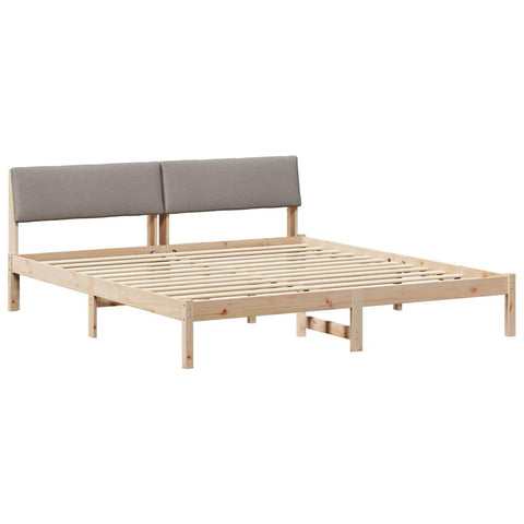 vidaXL Bed frame Brown and taupe 200 x 200 cm Solid pine wood