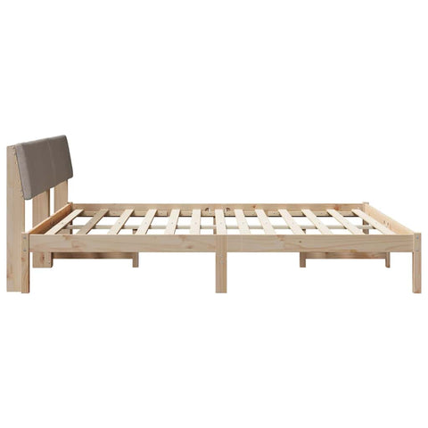 vidaXL Bed frame Brown and taupe 200 x 200 cm Solid pine wood