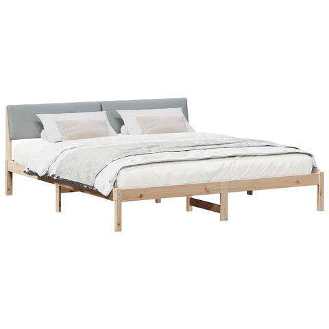 vidaXL Bed frame Brown and light grey 180 x 200 cm Solid pine wood