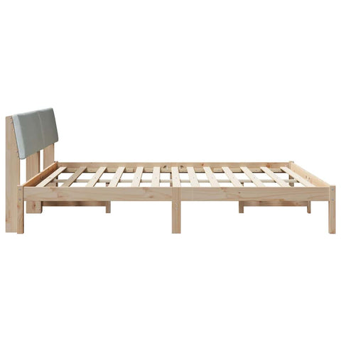 vidaXL Bed frame Brown and light grey 180 x 200 cm Solid pine wood
