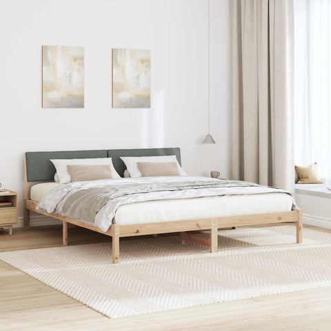 vidaXL Bed frame Brown and dark grey 180 x 200 cm Solid pine wood