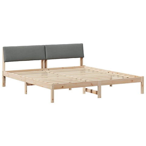 vidaXL Bed frame Brown and dark grey 180 x 200 cm Solid pine wood