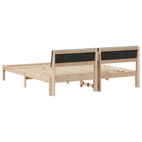 vidaXL Bed frame Brown and dark grey 180 x 200 cm Solid pine wood