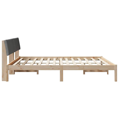 vidaXL Bed frame Brown and dark grey 180 x 200 cm Solid pine wood