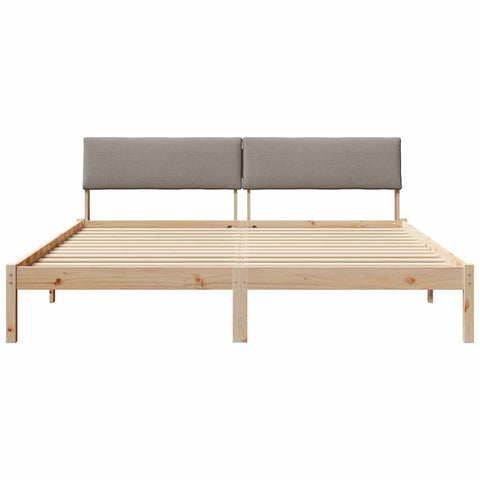 vidaXL Bed frame Brown and taupe 180 x 200 cm Solid pine wood