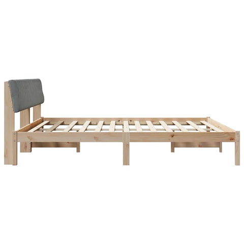 vidaXL Bed frame Brown and light grey 200 x 200 cm Solid pine wood