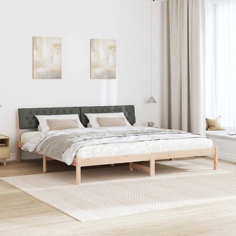 vidaXL Bed frame Brown and dark grey 200 x 200 cm Solid pine wood