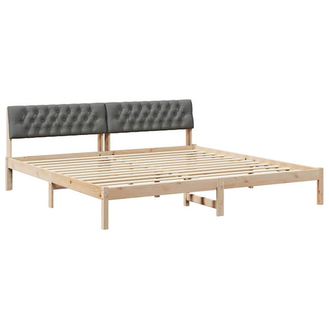 vidaXL Bed frame Brown and dark grey 200 x 200 cm Solid pine wood