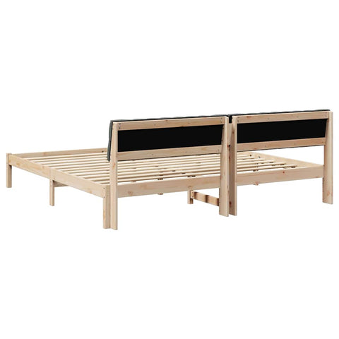 vidaXL Bed frame Brown and dark grey 200 x 200 cm Solid pine wood