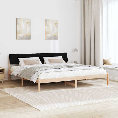 vidaXL Bed frame Brown and black 200 x 200 cm Solid pine wood