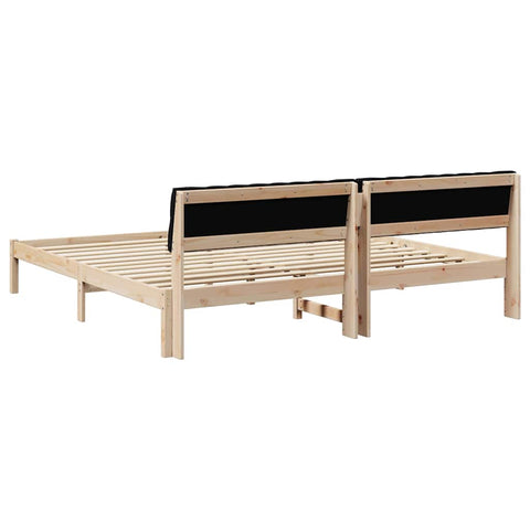 vidaXL Bed frame Brown and black 200 x 200 cm Solid pine wood