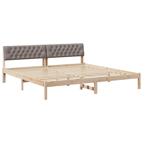 vidaXL Bed frame Brown and taupe 200 x 200 cm Solid pine wood