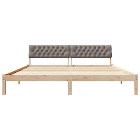 vidaXL Bed frame Brown and taupe 200 x 200 cm Solid pine wood